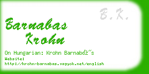 barnabas krohn business card